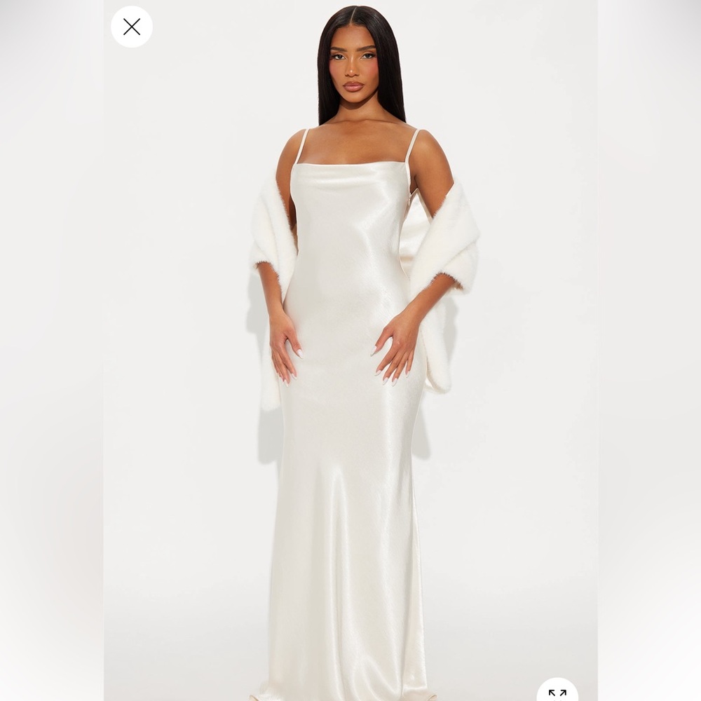 Fashion Nova White Satin Wedding Dress